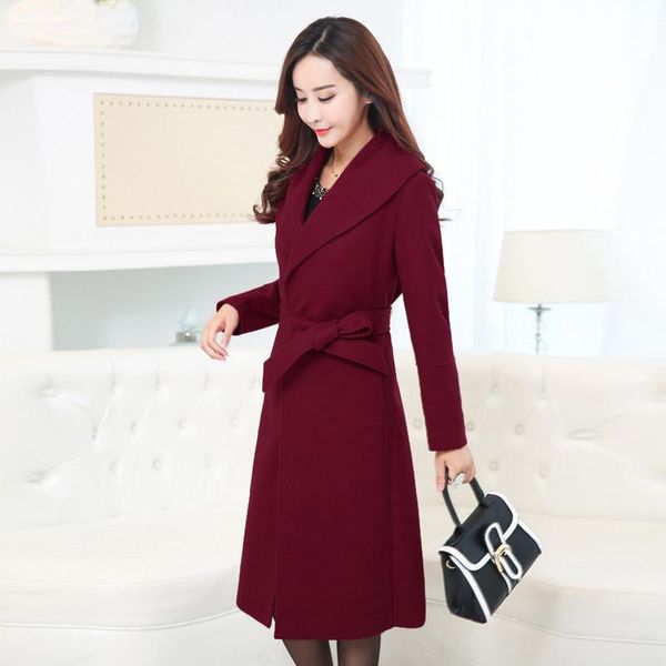 fashion solid long winter fashion wool coats elegant wool blend coat and jacket with sashes coat femenino big size, Black
fashion solid long winter fashion wool coats elegant wool blend coat and jacket with sashes coat femenino big size, Black