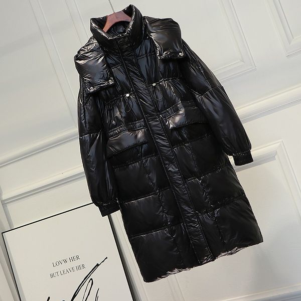 2021 new winter women with hood jacket 90% white down thick neck outwear bttw, Black
2021 new winter women with hood jacket 90% white down thick neck outwear bttw, Black