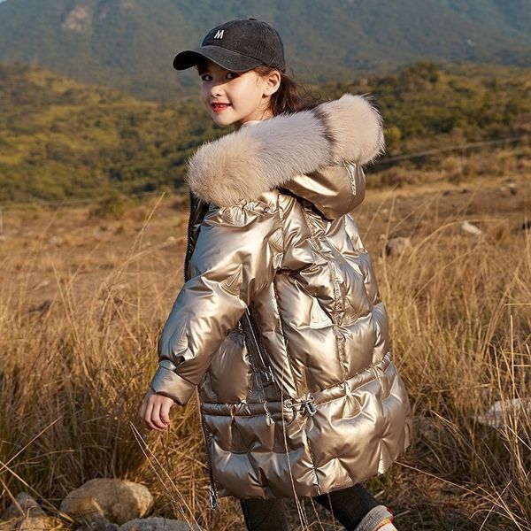3qr kids girl's warm coat 10 12 years fashion glossy 90% down jackets large fur collar thicken long parkas for teenage girl lj201125, Blue;gray
3qr kids girl's warm coat 10 12 years fashion glossy 90% down jackets large fur collar thicken long parkas for teenage girl lj201125, Blue;gray