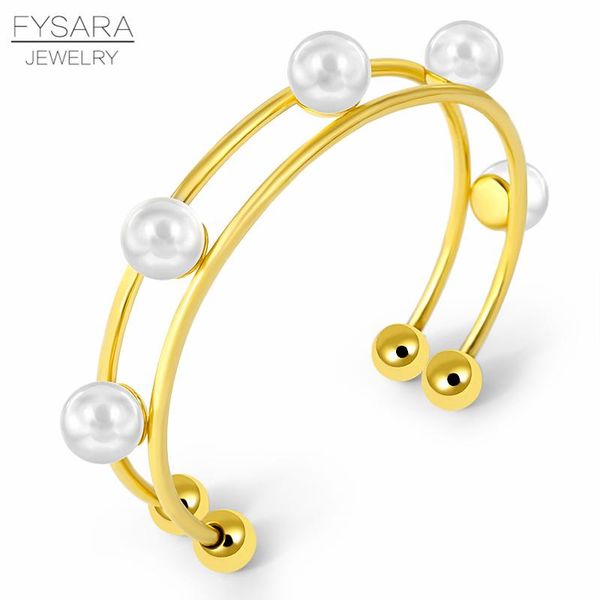 fysara unique party jewelry simulated pearl bangle stainless steel bracelet for women cuff charm bracelets wedding gift, Black
fysara unique party jewelry simulated pearl bangle stainless steel bracelet for women cuff charm bracelets wedding gift, Black