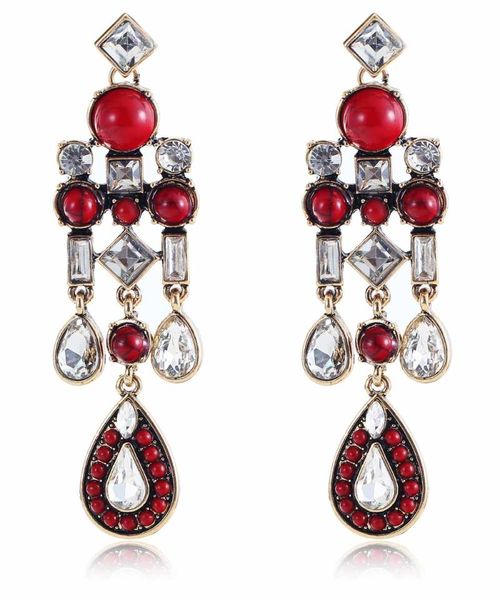 yayi white glass rhinestone red kallaite beads dangle earring women's fashion ancient gold earrings gems earrings for women girl, Silver
yayi white glass rhinestone red kallaite beads dangle earring women's fashion ancient gold earrings gems earrings for women girl, Silver