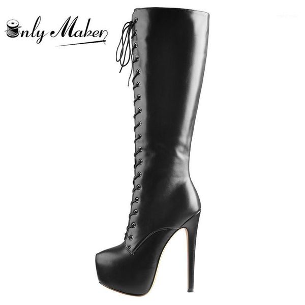 onlymaker women's round toe stiletto platform zipper knee high boots16cm high heel pattern lace up plus size boots for winter1, Black
onlymaker women's round toe stiletto platform zipper knee high boots16cm high heel pattern lace up plus size boots for winter1, Black