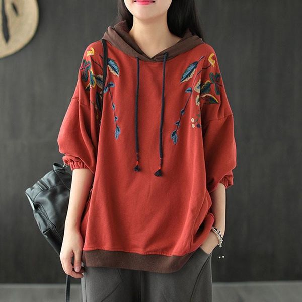 johnature 2020 autumn new retro embroidery print long sleeve cotton hooded sweatshirts loose leisure all-match women sweatshirt, Black
johnature 2020 autumn new retro embroidery print long sleeve cotton hooded sweatshirts loose leisure all-match women sweatshirt, Black