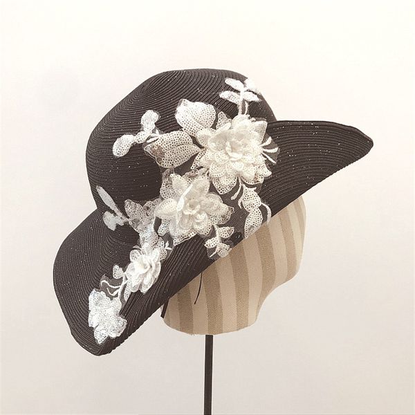 cubic floral resort hats women elegant sequins hats wave wide brim hat summer autumn outdoor hat beach sunshade cap, Black;white
cubic floral resort hats women elegant sequins hats wave wide brim hat summer autumn outdoor hat beach sunshade cap, Black;white