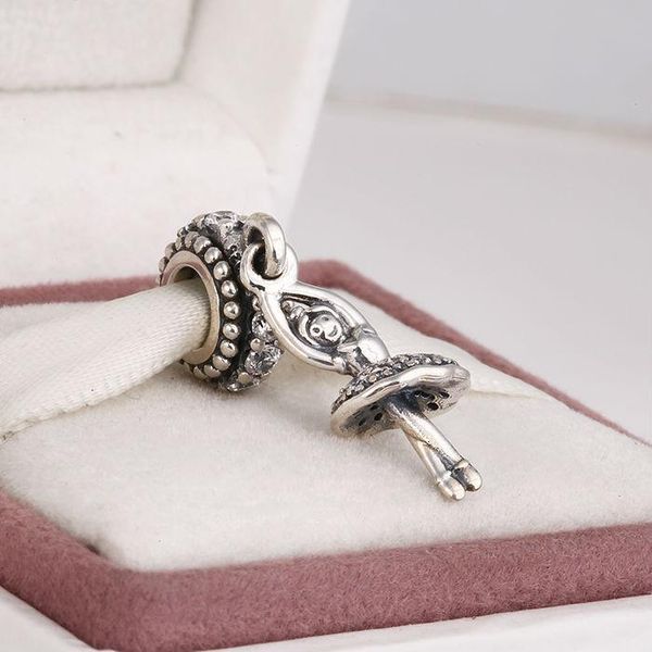 925 sterling silver ballerina dangle bead with cz fits european style jewelry charm bracelets, Black
925 sterling silver ballerina dangle bead with cz fits european style jewelry charm bracelets, Black