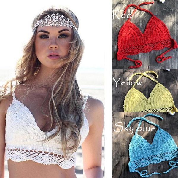 plus size handmade biniki camisole manual crochet knitted swimwear halter bandage hollow out crop camis beachwear1, White
plus size handmade biniki camisole manual crochet knitted swimwear halter bandage hollow out crop camis beachwear1, White