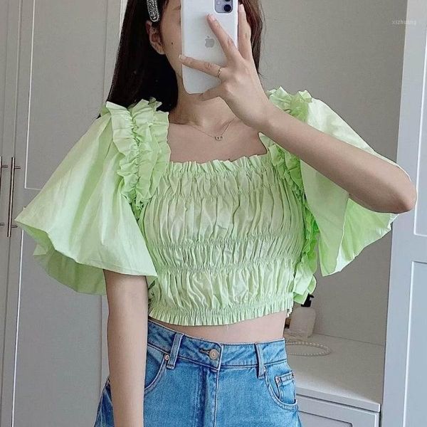 women's blouses & shirts women blouse summer 2021 fashion elastic body crop short sleeve modern lady square neck shirts1, White
women's blouses & shirts women blouse summer 2021 fashion elastic body crop short sleeve modern lady square neck shirts1, White