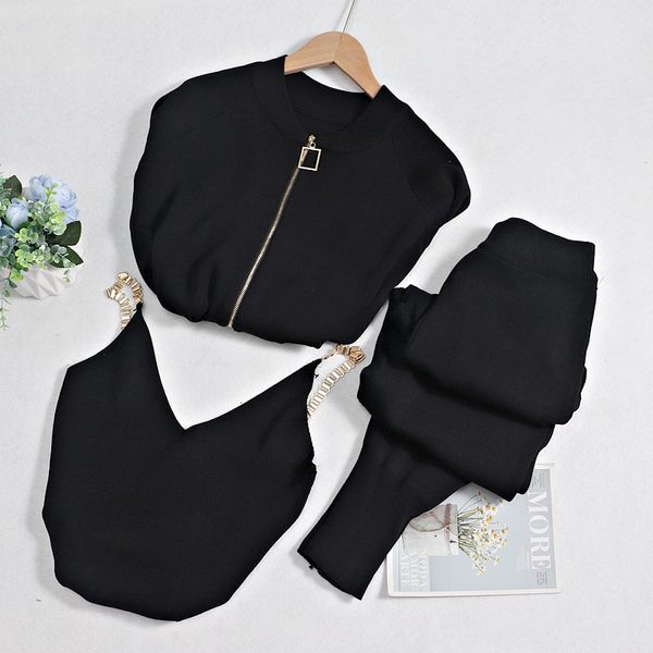 2021 new spring solid knit 3 pieces set women sweater tracktsuits zipper cardigan+ ankle length pencil pants + summer tank 9ebq, White
2021 new spring solid knit 3 pieces set women sweater tracktsuits zipper cardigan+ ankle length pencil pants + summer tank 9ebq, White