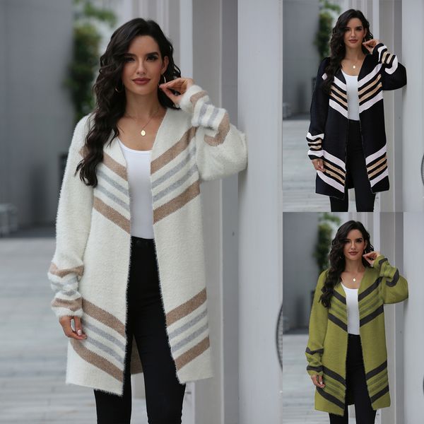 sweter damski cardigan women winter clothes 2020 female winter new striped long slim sweater selling dropshipping sj3254, White;black
sweter damski cardigan women winter clothes 2020 female winter new striped long slim sweater selling dropshipping sj3254, White;black