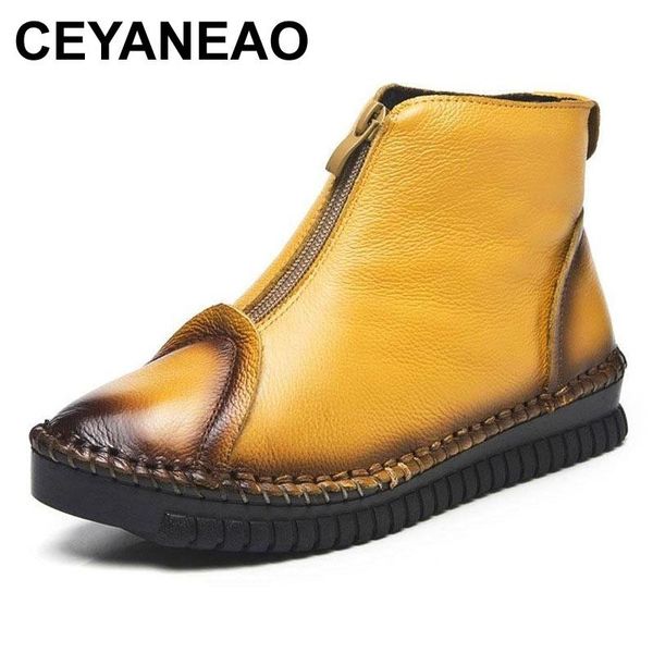 ceyaneao flat boots women shoes autumn winter fur fashion round toe genuine leather women boots ladies shoes plus size 35-43, Black
ceyaneao flat boots women shoes autumn winter fur fashion round toe genuine leather women boots ladies shoes plus size 35-43, Black