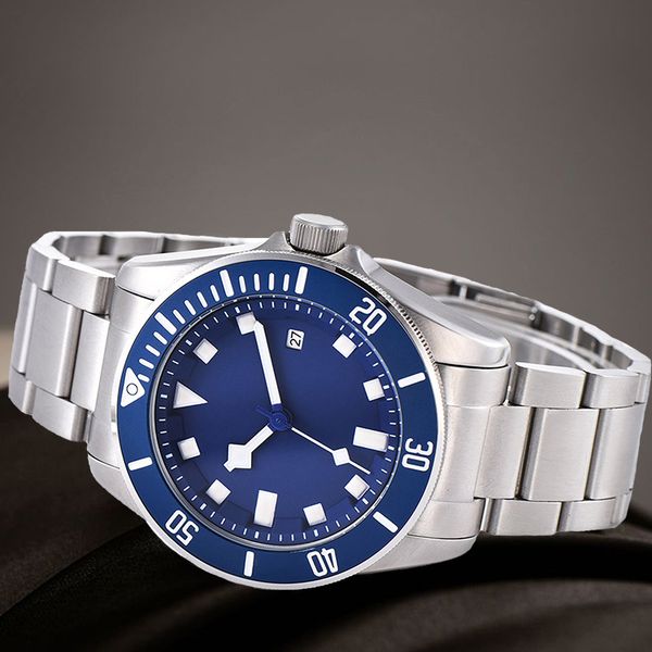 men's watch stainless steel automatic mechanical watch men's blue luminous watch deep waterproof 316 stainless steel strap, Slivery;brown
men's watch stainless steel automatic mechanical watch men's blue luminous watch deep waterproof 316 stainless steel strap, Slivery;brown
