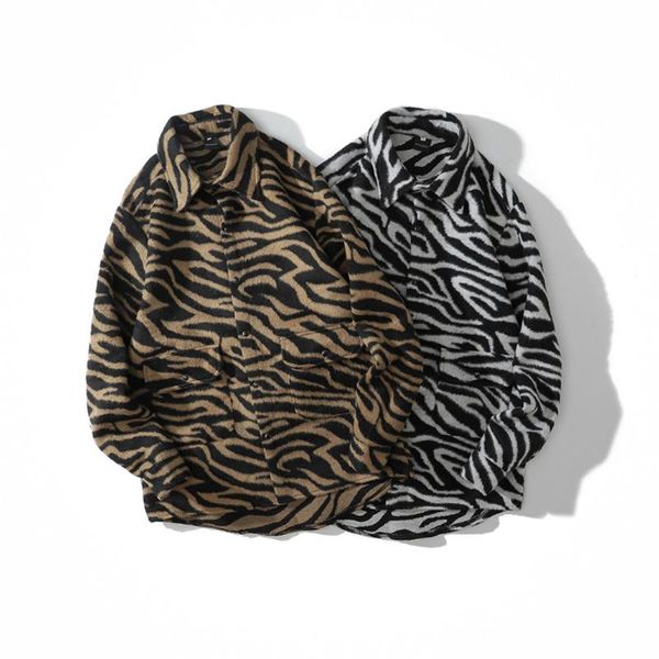 men's casual shirts 2021 thick zebra pattern pockets long sleeve jackets hip hop stripe coats harajuku fashion outwear, White;black
men's casual shirts 2021 thick zebra pattern pockets long sleeve jackets hip hop stripe coats harajuku fashion outwear, White;black