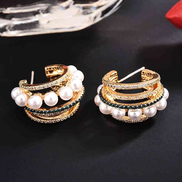 earrings charms light luxury trendsetter pearl with zircon micro inlay french multi circle s925 silver needle, Golden
earrings charms light luxury trendsetter pearl with zircon micro inlay french multi circle s925 silver needle, Golden