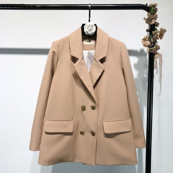 high-quality women's jackets feminine suit 2020 new spring and autumn elegant double-breasted loose ladies blazer casual coat1, White;black 
high-quality women's jackets feminine suit 2020 new spring and autumn elegant double-breasted loose ladies blazer casual coat1, White;black