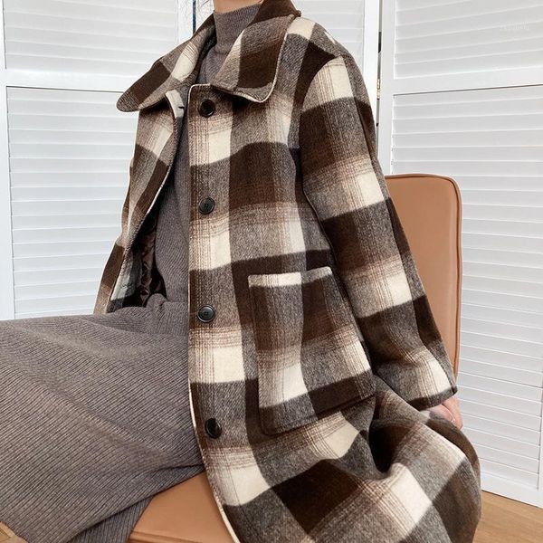 winter women coats plaid coat turn down collar single breasted female coat long thick coats women clothing wool blends1, Black
winter women coats plaid coat turn down collar single breasted female coat long thick coats women clothing wool blends1, Black