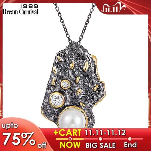 dreamcarnival1989 vintage women zirconia pendant necklace rough design dating jewelry unique character black gold color wp6674 q1113, Silver
dreamcarnival1989 vintage women zirconia pendant necklace rough design dating jewelry unique character black gold color wp6674 q1113, Silver