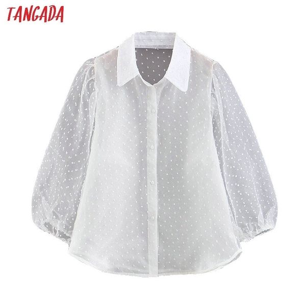 tangada women white chiffon blouse transparent long sleeve turn down collar female oversized shirts stylish ladies sl364 y200828
tangada women white chiffon blouse transparent long sleeve turn down collar female oversized shirts stylish ladies sl364 y200828