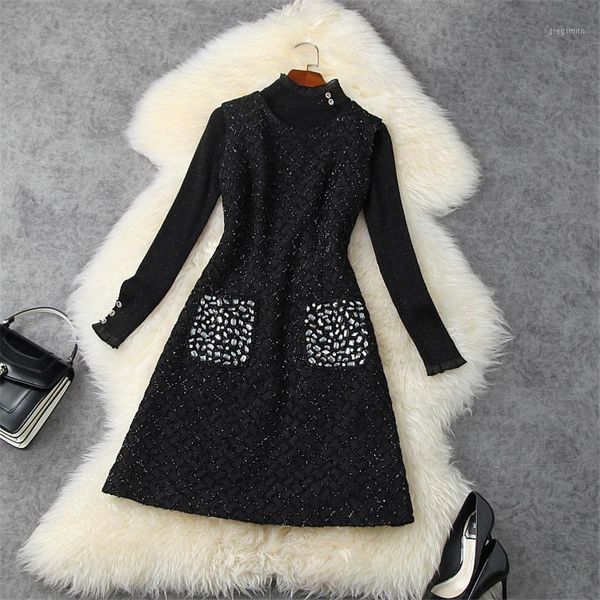 elegant lady full sleeve basic knit sweater and diamonds tweed woolen dress 2 piece suit women fashion autumn winter vestidos1, Black;gray
elegant lady full sleeve basic knit sweater and diamonds tweed woolen dress 2 piece suit women fashion autumn winter vestidos1, Black;gray