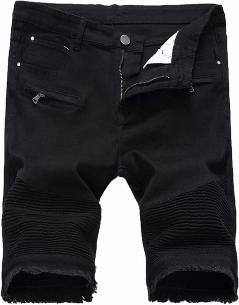 men's denim short pants summer knee length ripped jeans cool stylish wrinkle performance slim ripped jean shorts, White;black
men's denim short pants summer knee length ripped jeans cool stylish wrinkle performance slim ripped jean shorts, White;black