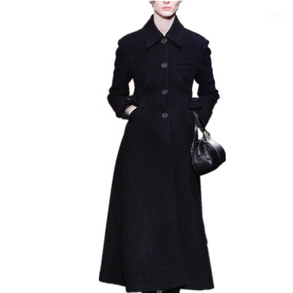 women's wool & blends women woolen coats fashion elegant lapel warm winter single breasted retro slim long overcoat1, Black
women's wool & blends women woolen coats fashion elegant lapel warm winter single breasted retro slim long overcoat1, Black