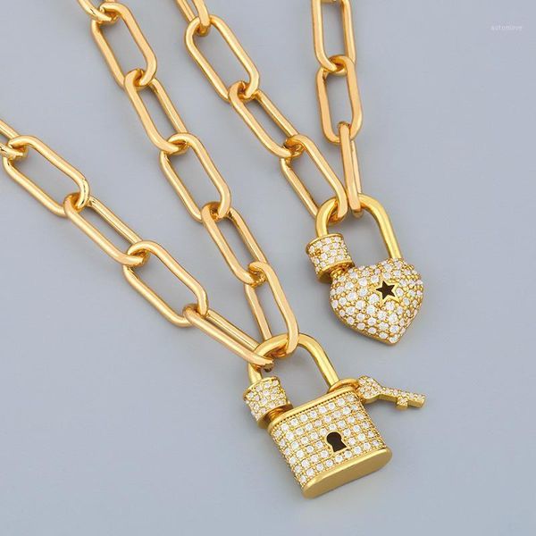 flola gold long chain key padlock necklace for women crystal heart lock pendant cubic zirconia punk jewelry couple gifts nker601, Silver
flola gold long chain key padlock necklace for women crystal heart lock pendant cubic zirconia punk jewelry couple gifts nker601, Silver