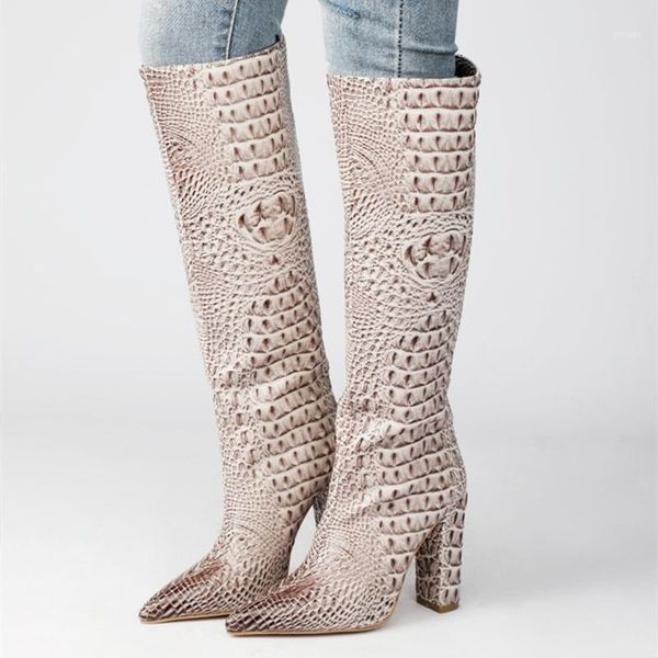 3d crocodile print slip on winter boots for girls fashion stiletto shoes high chunky heel women knee high boots big size 451, Black
3d crocodile print slip on winter boots for girls fashion stiletto shoes high chunky heel women knee high boots big size 451, Black