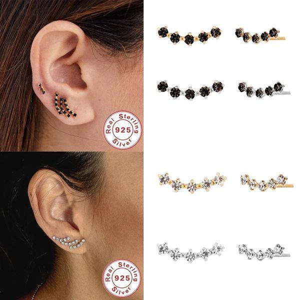 100% 925 sterling silver earring bling black white zircon stud earrings for women pendientes orecchini fine jewelry accessories, Golden;silver
100% 925 sterling silver earring bling black white zircon stud earrings for women pendientes orecchini fine jewelry accessories, Golden;silver