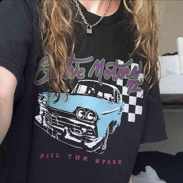 Women's T-Shirt American T-shirt women's blue car print loose with round neck short sleeve net red same style ins top fashion L7KM, White
Women's T-Shirt American T-shirt women's blue car print loose with round neck short sleeve net red same style ins top fashion L7KM, White