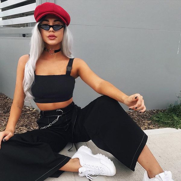 comfort women cold shoulder camisole summer sleeveless strap black tank vest for girls clubwear drop shipping, White
comfort women cold shoulder camisole summer sleeveless strap black tank vest for girls clubwear drop shipping, White