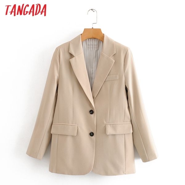 tangada women solid beige blazer female long sleeve elegant jacket female work wear blazer formal suits da83 201114, White;black
tangada women solid beige blazer female long sleeve elegant jacket female work wear blazer formal suits da83 201114, White;black