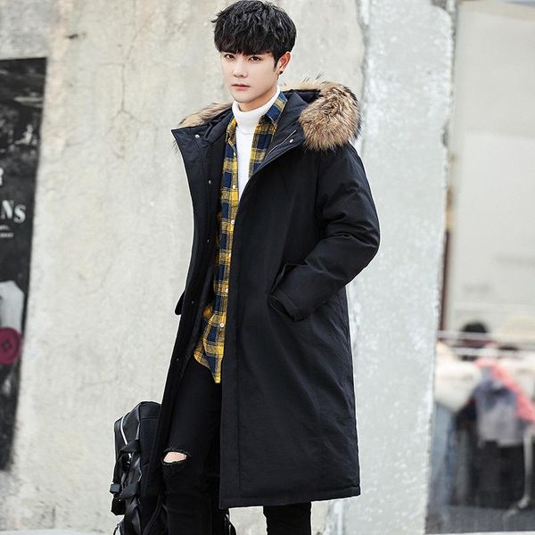 shang winter new men hooded han edition in fashionable heavy hair get long with thick white duck down jacket down jacket male, Black
shang winter new men hooded han edition in fashionable heavy hair get long with thick white duck down jacket down jacket male, Black