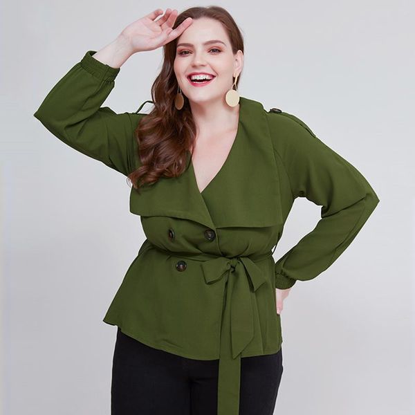 women's jackets siskakia plus size coat spring 2021 deep v-neck double breasted lace up waist long sleeve large 5xl army green, Black;brown
women's jackets siskakia plus size coat spring 2021 deep v-neck double breasted lace up waist long sleeve large 5xl army green, Black;brown