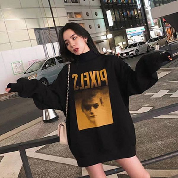 high collar sweater autumn winter 2020 new women's loose style korean version of medium and long super fire cec coat coat undergarment, Black
high collar sweater autumn winter 2020 new women's loose style korean version of medium and long super fire cec coat coat undergarment, Black