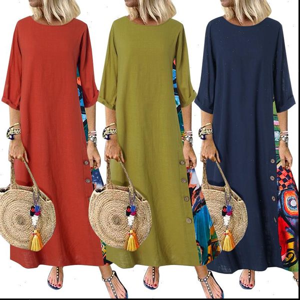 vintage stitching dress womens maxi sundress zanzea 2021 casual 3 4 sleeve summer vestidos female o neck floral robe plus size, Black;gray
vintage stitching dress womens maxi sundress zanzea 2021 casual 3 4 sleeve summer vestidos female o neck floral robe plus size, Black;gray