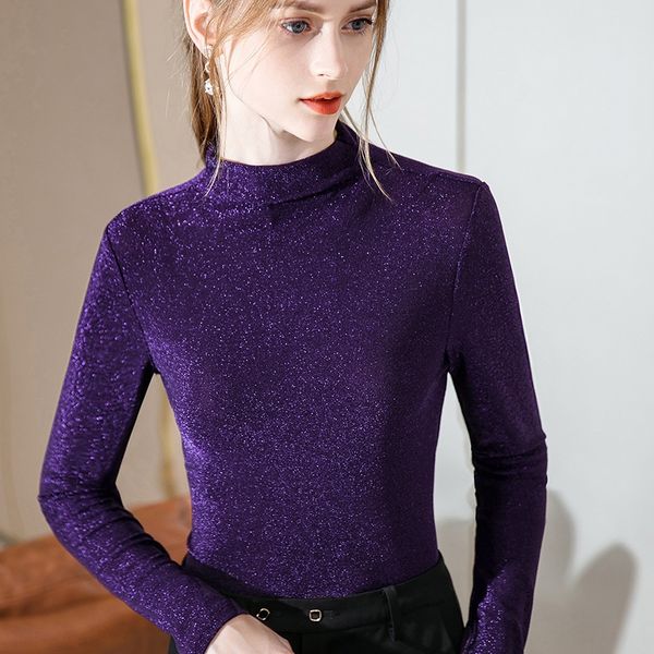 women's half high collar bottom up women wear korean long sleeve t-shirt silkt-shirt silkin autumn and winter 2020gold bright silk f, White
women's half high collar bottom up women wear korean long sleeve t-shirt silkt-shirt silkin autumn and winter 2020gold bright silk f, White