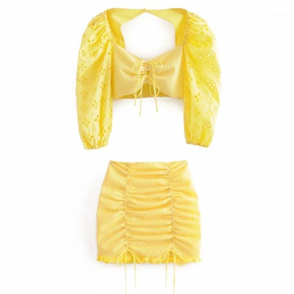 2020 summer half puff sleeve square collar lace up yellow crop short mini lace skirt two piece set women outfits mi8111, Gray
2020 summer half puff sleeve square collar lace up yellow crop short mini lace skirt two piece set women outfits mi8111, Gray