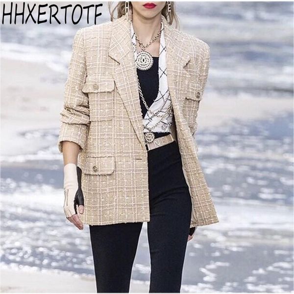 2020 autumn winter cardigan female checkered tweed coat long sleeve elegant loose fashion women, Black;brown
2020 autumn winter cardigan female checkered tweed coat long sleeve elegant loose fashion women, Black;brown