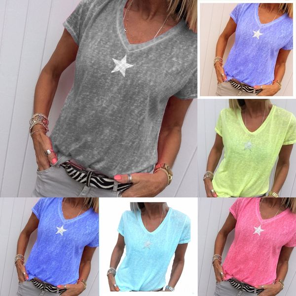 h2fki 2019 spring summer and new v-neck five-pointed star short-sleeved knitted 2019 spring and summer new women's v-neck five-pointed, White
h2fki 2019 spring summer and new v-neck five-pointed star short-sleeved knitted 2019 spring and summer new women's v-neck five-pointed, White