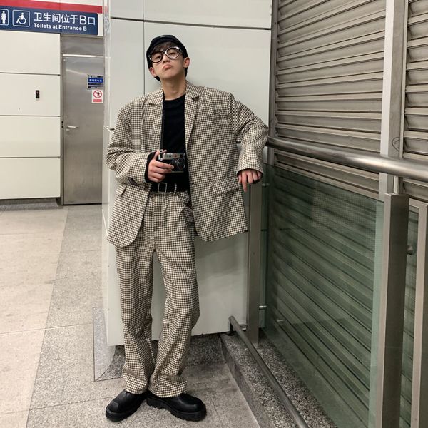 suits 2021 men's spring autumn new suit breasted jacket plaid pants long sleeve man and woman 9u8d, White;black
suits 2021 men's spring autumn new suit breasted jacket plaid pants long sleeve man and woman 9u8d, White;black