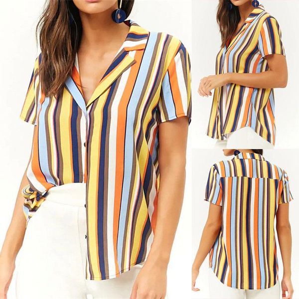 sell women v-neck short sleeve office lady striped print chiffon blouse women trendy shirts stylish blouses 1, White 
sell women v-neck short sleeve office lady striped print chiffon blouse women trendy shirts stylish blouses 1, White