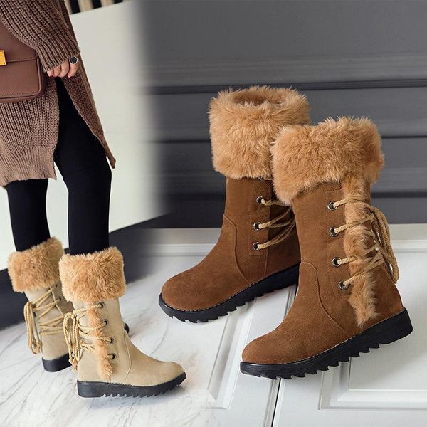 swyivy fashio bandage winter shoes women mid calf snow boots fur 2020 new female fashion winter shoes velevt fur snowboots women, Black 
swyivy fashio bandage winter shoes women mid calf snow boots fur 2020 new female fashion winter shoes velevt fur snowboots women, Black
