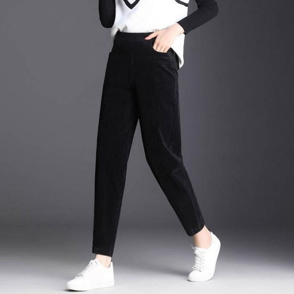 retro solid color high waist corduroy harem pants women loose straight trouser harem pants casual ladies pants #20, Black;white
retro solid color high waist corduroy harem pants women loose straight trouser harem pants casual ladies pants #20, Black;white