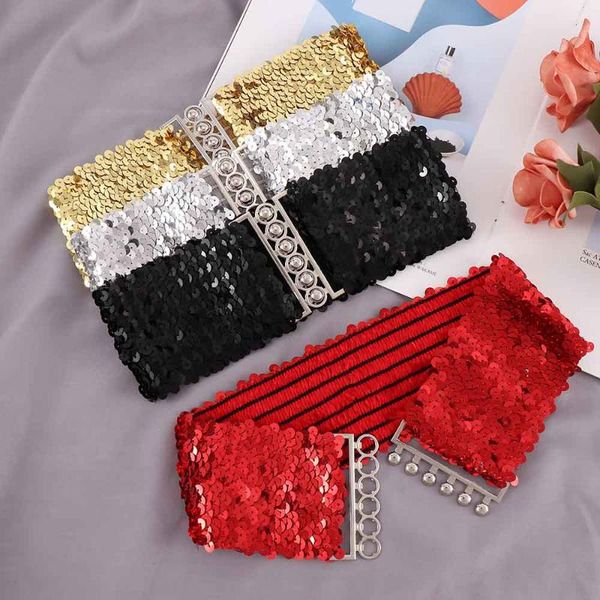 belts charms women elastic sequin belly belt solid stretch wide corsets waistband buckle cummerbunds dress adornment for, Black;brown
belts charms women elastic sequin belly belt solid stretch wide corsets waistband buckle cummerbunds dress adornment for, Black;brown