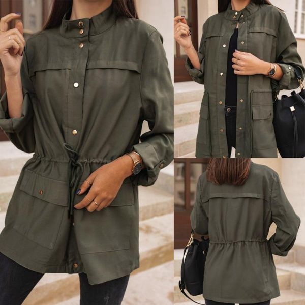 women's jackets fashion single breasted long sleeve women cardigans casual solid color turtleneck jacket, Black;brown
women's jackets fashion single breasted long sleeve women cardigans casual solid color turtleneck jacket, Black;brown