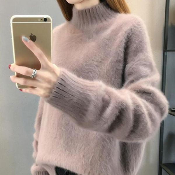 women's sweaters winter women sweater pullover knitted cashmere bottom thickened loose turtleneck korean woman clothes coat, White;black
women's sweaters winter women sweater pullover knitted cashmere bottom thickened loose turtleneck korean woman clothes coat, White;black