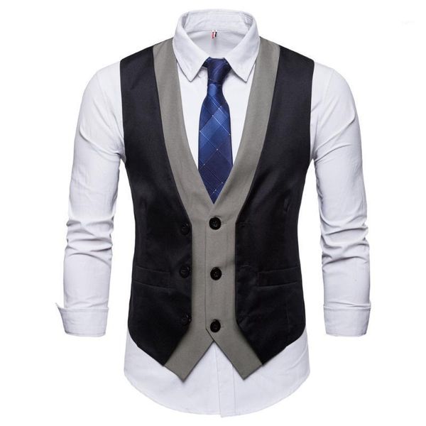 business waistcoat men british suit vest colete social dress vest men patchwork gilet homme costume 20201, Black;white
business waistcoat men british suit vest colete social dress vest men patchwork gilet homme costume 20201, Black;white