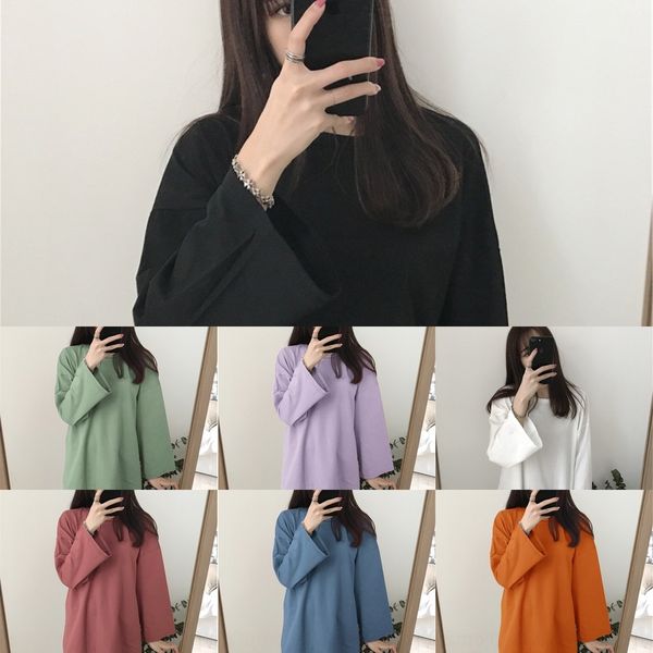 azvy7 women's loose tfor eqgaw girls in autumn and winter korean style large tshirt size solid color round neck base shirt fat, White
azvy7 women's loose tfor eqgaw girls in autumn and winter korean style large tshirt size solid color round neck base shirt fat, White