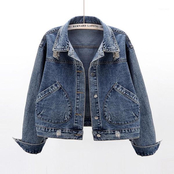 harajuku frayed short denim women 2020 spring autumn vintage jeans jacket korean loose long sleeve coat outerwear female1, Black;brown
harajuku frayed short denim women 2020 spring autumn vintage jeans jacket korean loose long sleeve coat outerwear female1, Black;brown