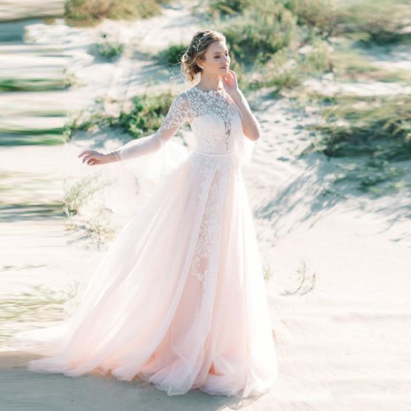 long bell sleeves country wedding dresses apliques lace open back illusion garden boho beach bridal gowns plus size wedding dress, White
long bell sleeves country wedding dresses apliques lace open back illusion garden boho beach bridal gowns plus size wedding dress, White
