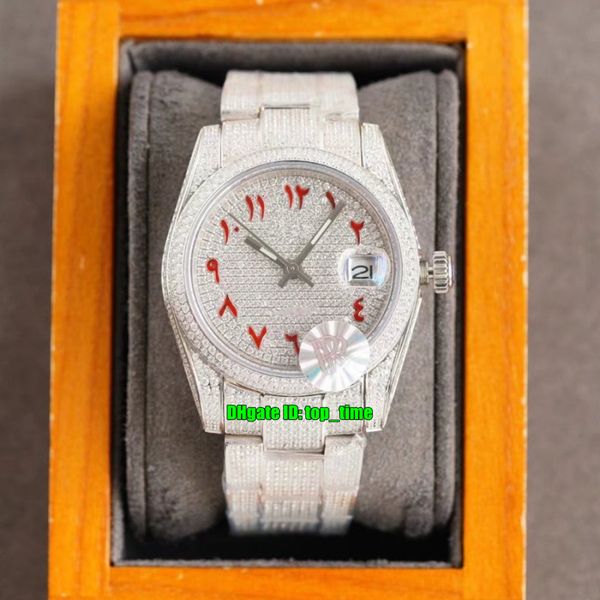 luxury watches rrf 36mm datejust iced out full diamond automatic mens womens watch pavé diamonds red arabic dial 904l steel bracelet ladies, Slivery;brown
luxury watches rrf 36mm datejust iced out full diamond automatic mens womens watch pavé diamonds red arabic dial 904l steel bracelet ladies, Slivery;brown
